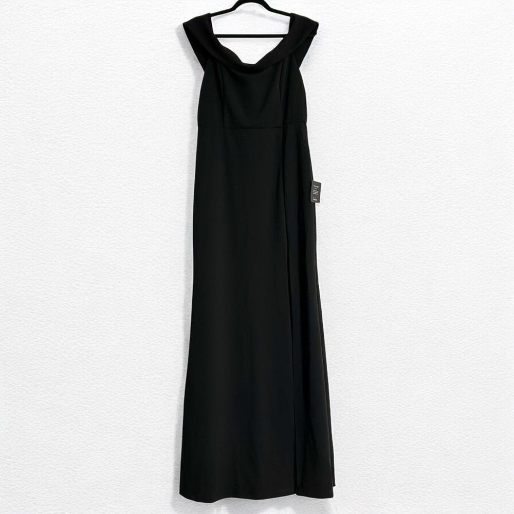 Lulus Aveline Black Off-the-Shoulder Maxi Dress Size XL New Formal Glam